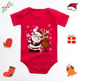 Thumbnail for Santa and Reindeer Holiday Onesie