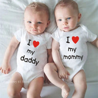 Thumbnail for I Love My Daddy/ I Love My Mommy Romper Sets