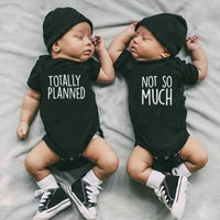 Thumbnail for Totally Planned and Not So Much Twins Black One-piece Onesie
