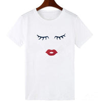 Thumbnail for Mommy & Me Eye Lashes & Red Lips Matching Mother & Daughter Shirts