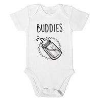 Thumbnail for Twins Baby Girls Boys Drinking Buddy Rompers