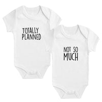 Thumbnail for Totally Planned and Not So Much Twins Black One-piece Onesie